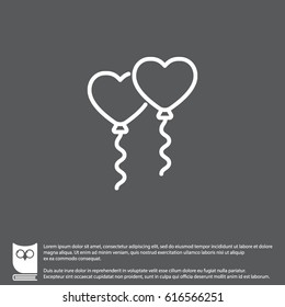 Web line icon. Balloons.