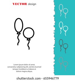 Web line icon. Balloons