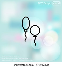 Web line icon. Balloons