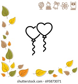 Web line icon. Balloons.