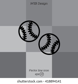 Web line icon. Baseball