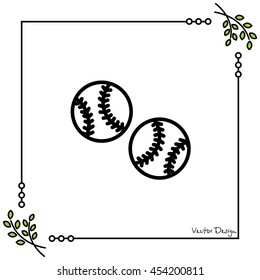 Web line icon. Baseball