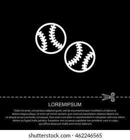 Web line icon. Baseball