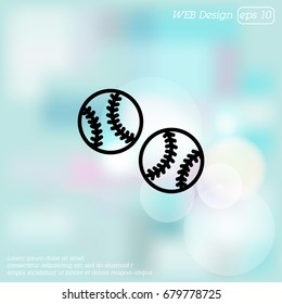Web line icon. Baseball
