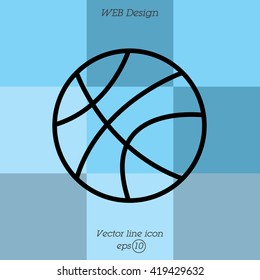 Web line icon. Basketball