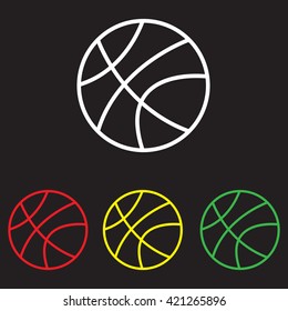 Web line icon. Basketball