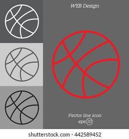 Web line icon. Basketball