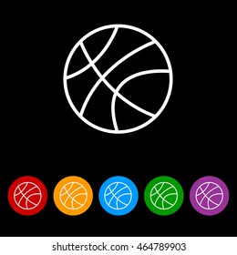 Web line icon. Basketball