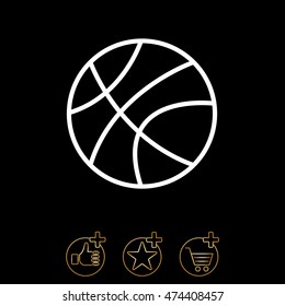 Web line icon. Basketball