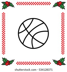 Web line icon. Basketball