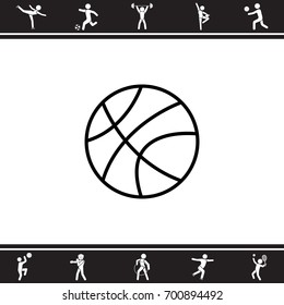 Web line icon. Basketball