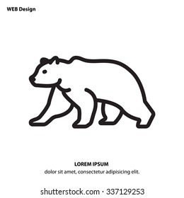 Web line icon - Bear; wild animals