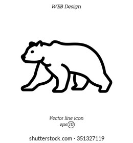 Web line icon. Bear; wild animals