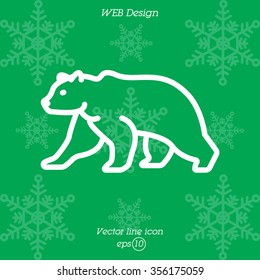Web line icon. Bear; wild animals
