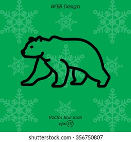 Web line icon. Bear; wild animals