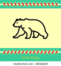 Web line icon. Bear; wild animals