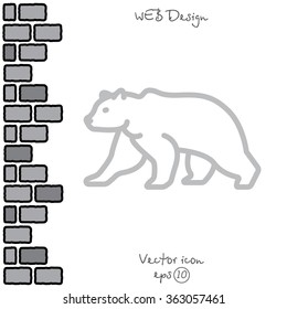 Web line icon. Bear; wild animals
