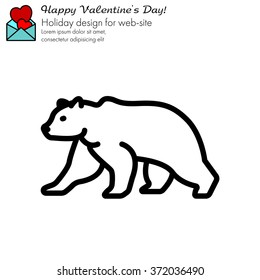 Web line icon. Bear; wild animals