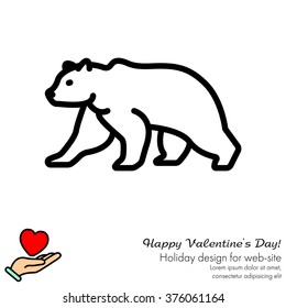 Web line icon. Bear; wild animals