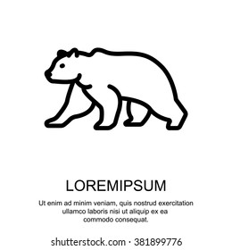 Web line icon. Bear; wild animals
