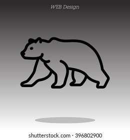 Web line icon. Bear; wild animals