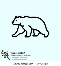 Web line icon. Bear; wild animals