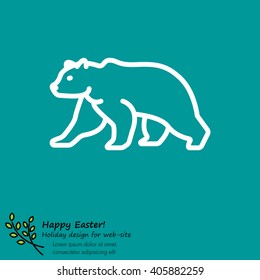Web line icon. Bear; wild animals