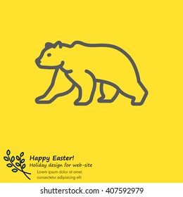 Web line icon. Bear; wild animals