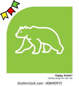 Web line icon. Bear; wild animals