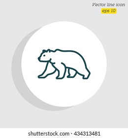 Web line icon. Bear; wild animals
