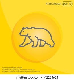 Web line icon. Bear; wild animals