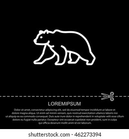 Web line icon. Bear; wild animals