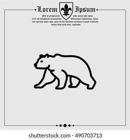 Web line icon. Bear; wild animals