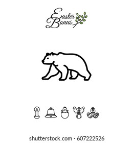Web line icon. Bear; wild animals