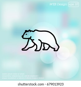 Web line icon. Bear; wild animals