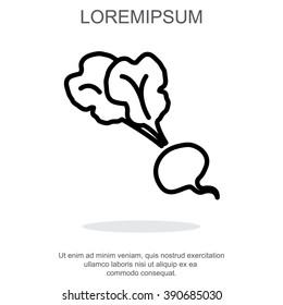 Web line icon. Beet, beetroot