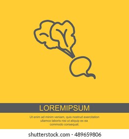 Web line icon. Beet, beetroot