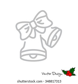 Web line icon. Bell with bow