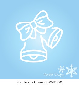 Web line icon. Bell with bow