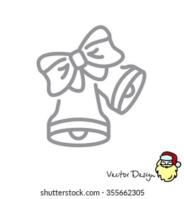 Web line icon. Bell with bow