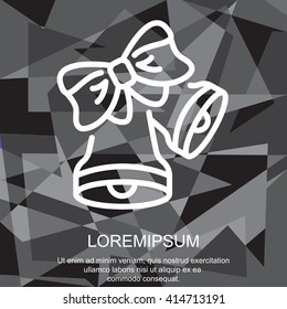 Web line icon. Bell with bow