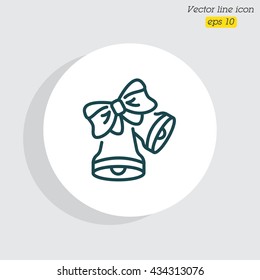 Web line icon. Bell with bow