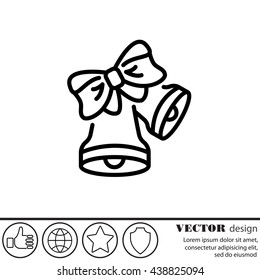 Web line icon. Bell with bow