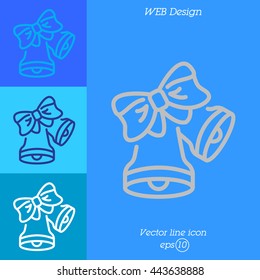 Web line icon. Bell with bow