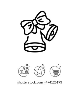 Web line icon. Bell with bow