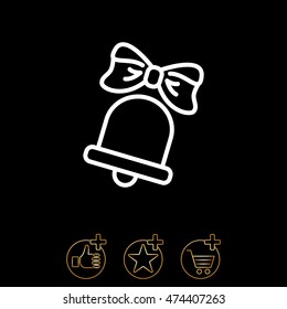 Web line icon. Bell with bow, school bell