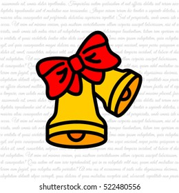 Web line icon. Bell with bow