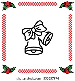 Web line icon. Bell with bow