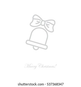 Web line icon. Bell with bow, school bell