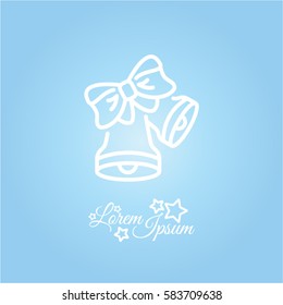Web line icon. Bell with bow